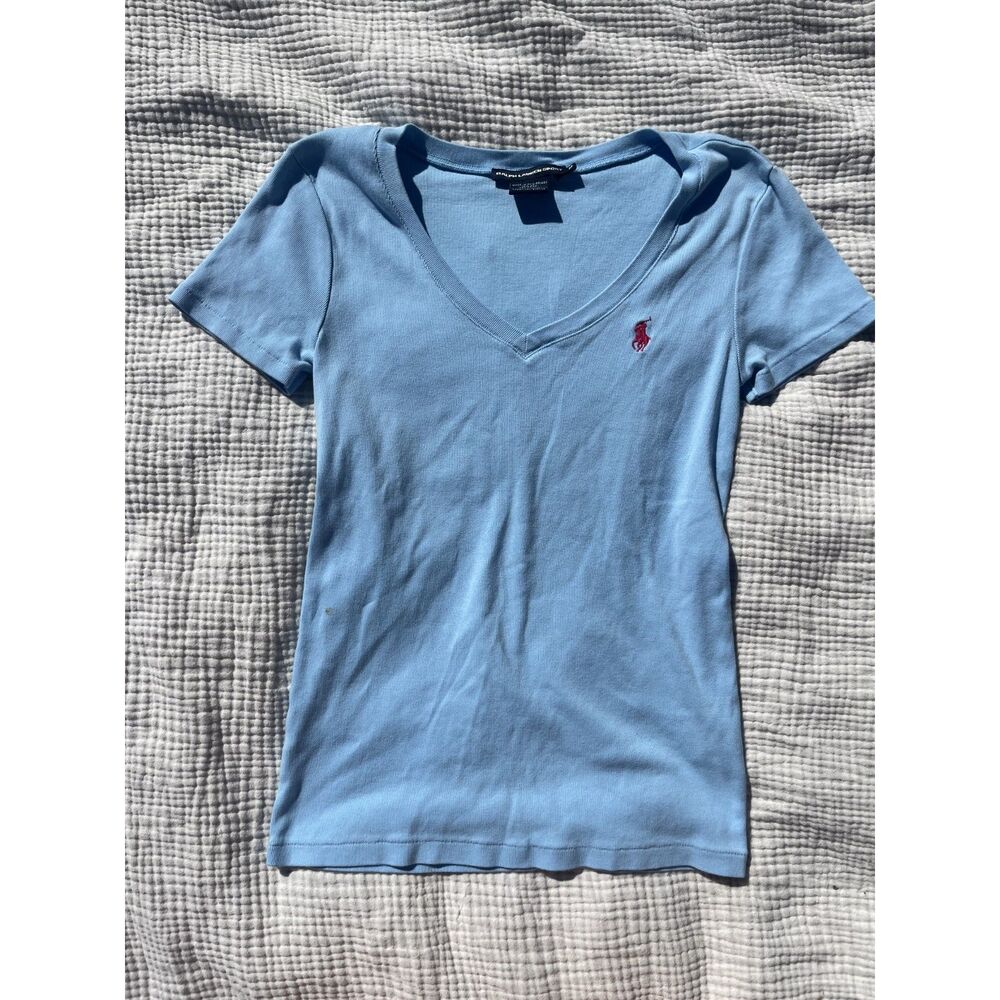 Blue Ralph Lauren Sport Women’s V-Neck T-Shirt – Size M